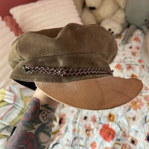 Brixton Tan Suede Men's Hat with Braided Accent
